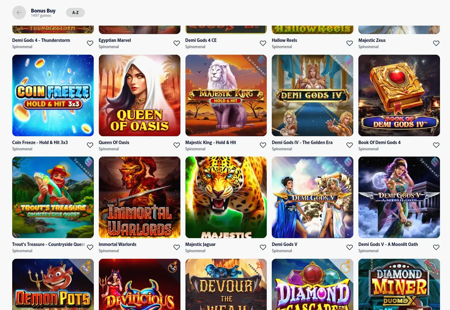 Winspirit casino mobile gaming interface on smartphone